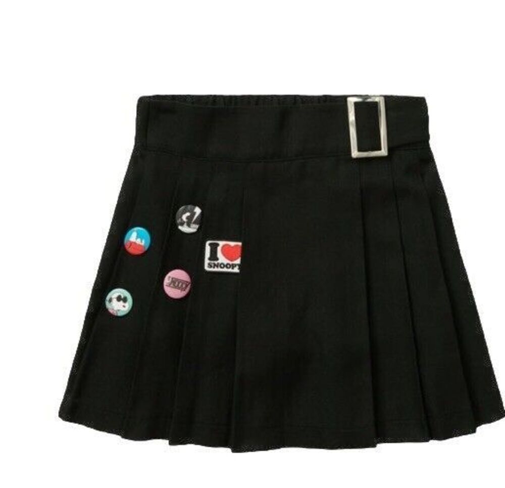 Justice Girls Snoopy Pleated Skirt/Skort Black Size 16/18 NWT
